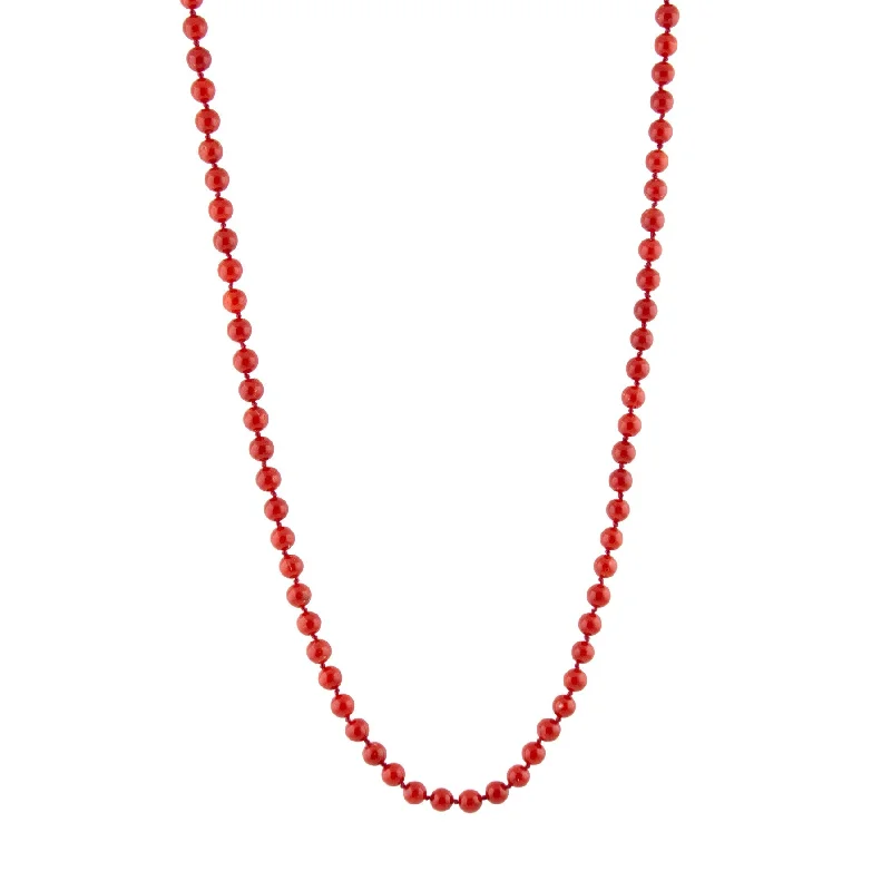 Flush clasp necklaces-22" Red Angel Beaded Necklace x 10k Clasp