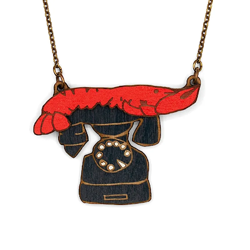 Bold chain necklaces-Lobster & Telephone Necklace