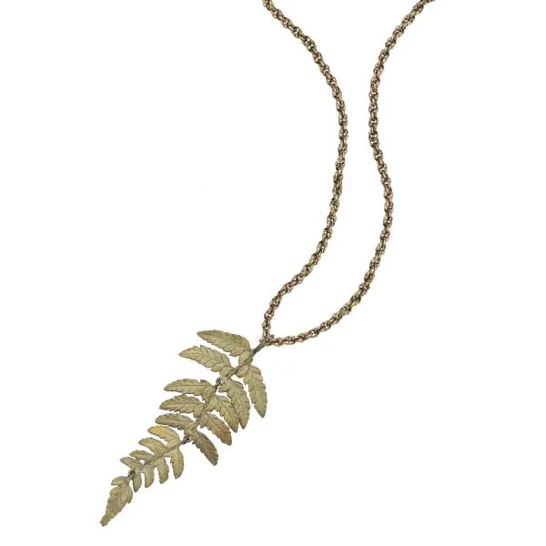 Trio birthstone necklaces-Fern Necklace