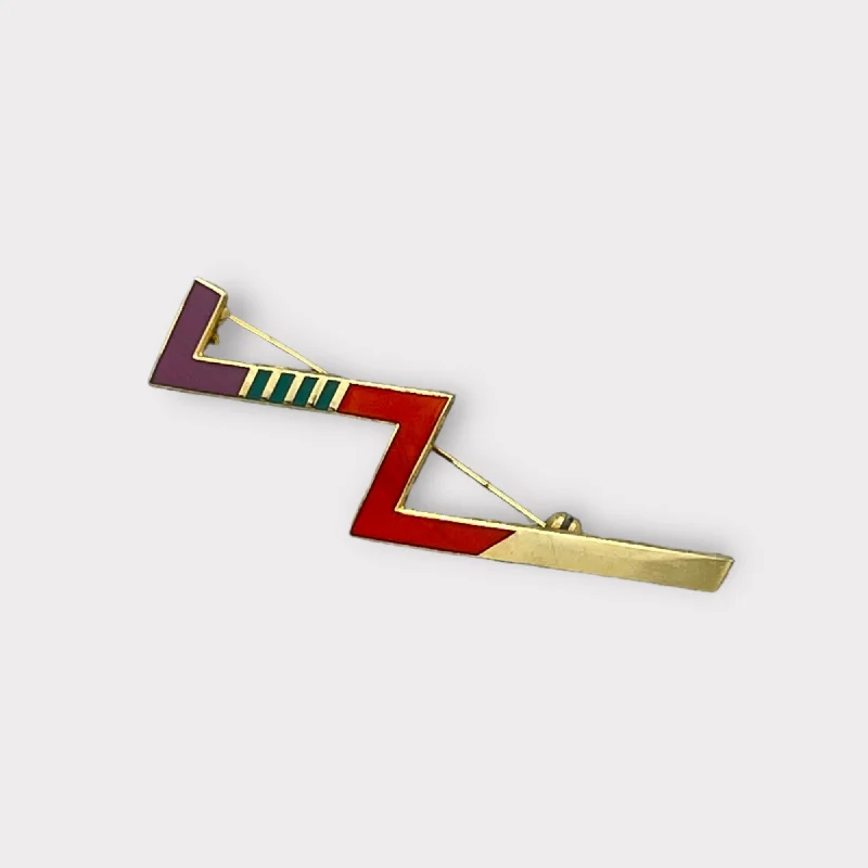 Bold geometric brooches-Lightning Bolt Brooch Pin by Laurel Burch