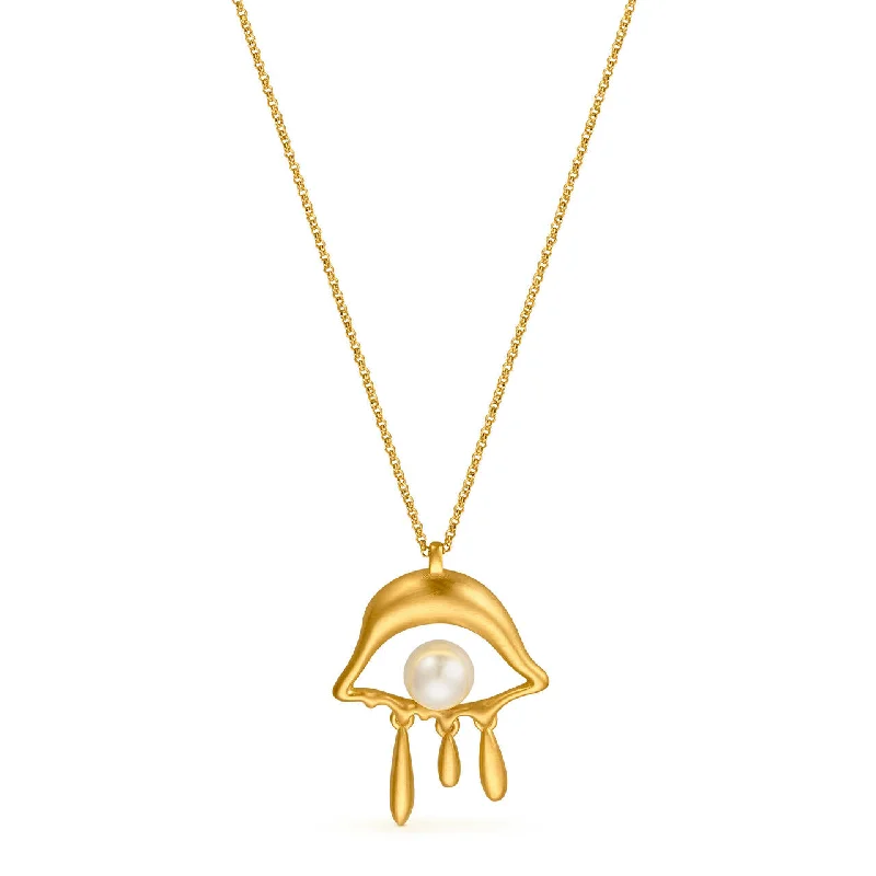 Wicker weave necklaces-Dalí Melting Eye Necklace