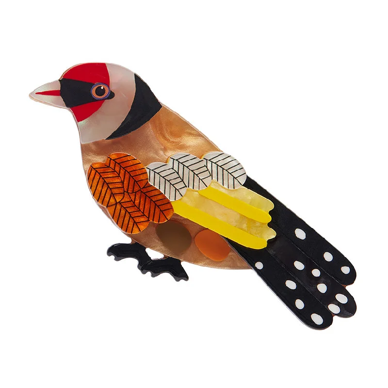 Hematite brooches-Erstwilder x Jocelyn Proust - Go For Goldfinch Brooch