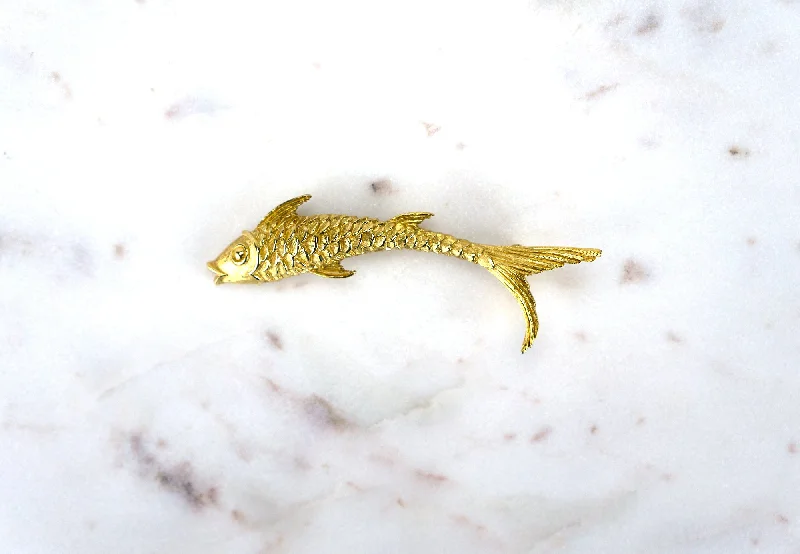 Flush clasp brooches-Gilded Koi Brooch