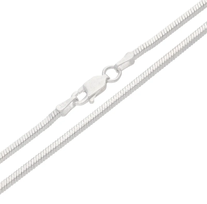 Bee charm necklaces-2mm Sterling Silver Diamond-Cut Square Magic Snake Chain Necklace