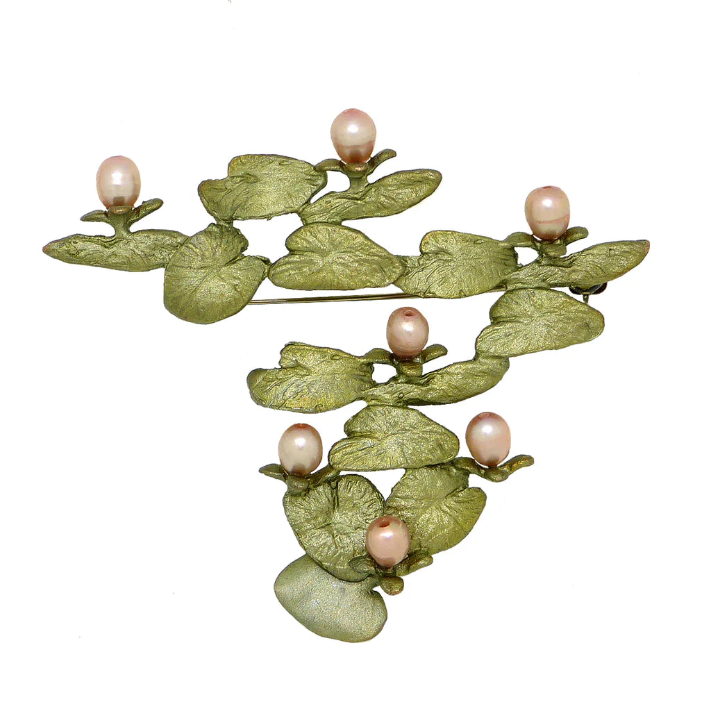 Detailed accent brooches-Water Lilies Brooch by Michael Michaud