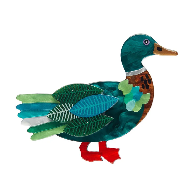 Floating gem brooches-Erstwilder x Jocelyn Proust - Mighty Mallard Brooch