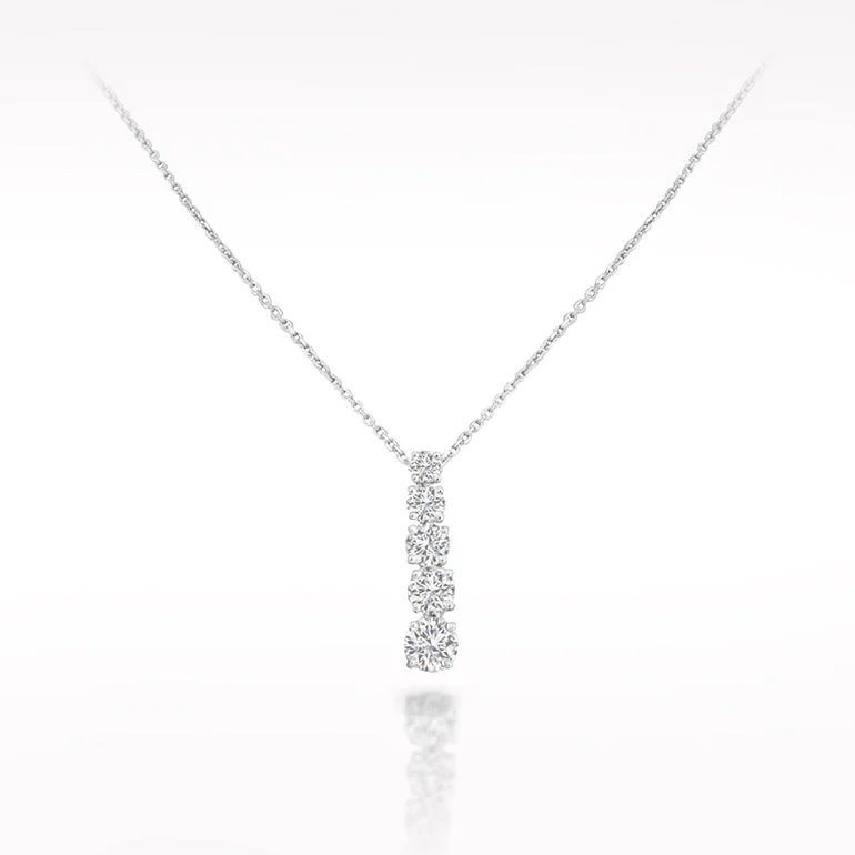 Bow knot necklaces-1.00ct Diamond Platinum Necklace