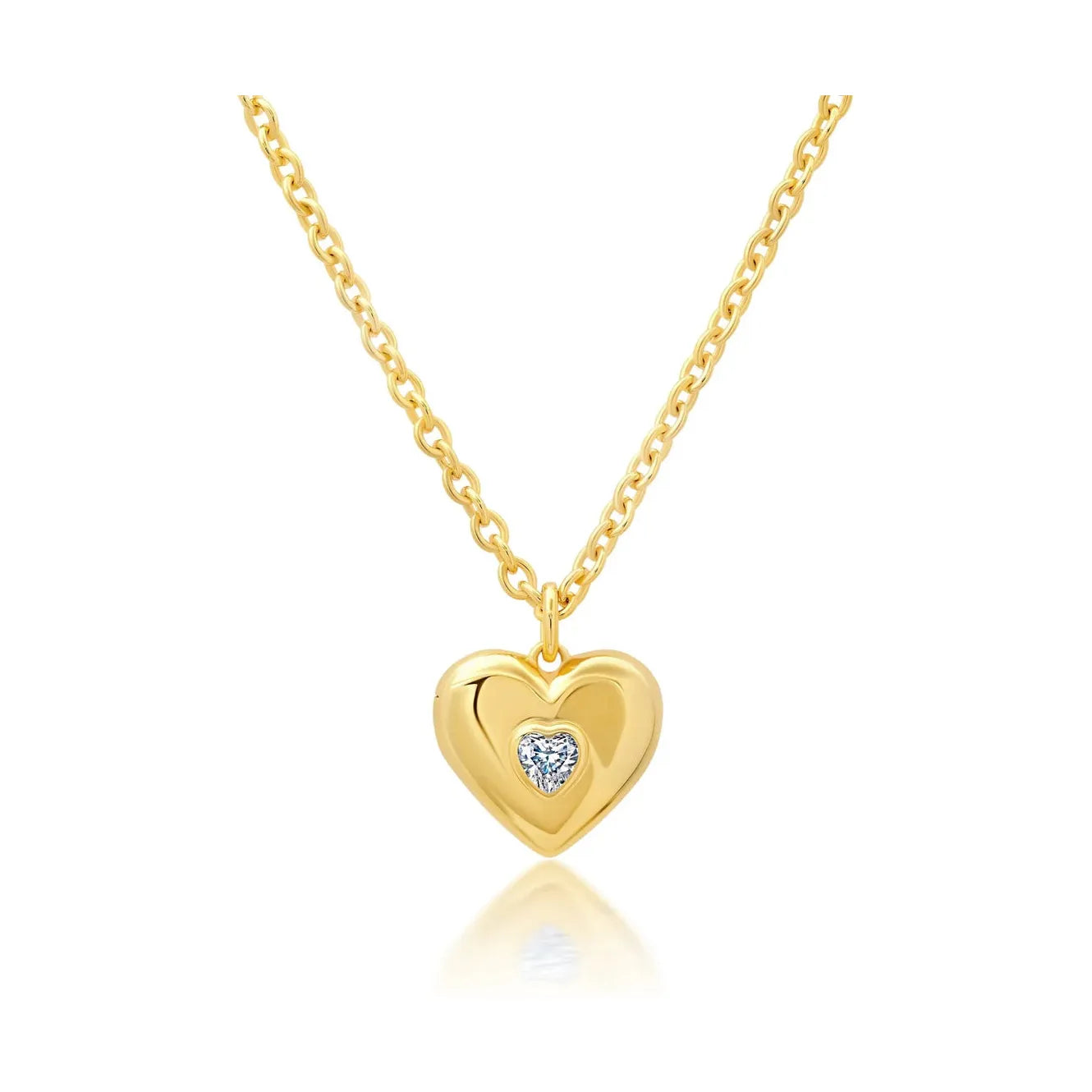 Wicker weave necklaces-CRISLU Adore Bubble Heart Necklace in Gold