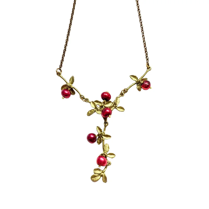 Jasper stone necklaces-Cranberry Drop Necklace