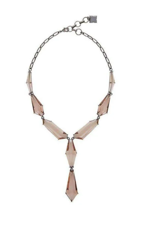 Woven thread necklaces-Asymmetric Stone Chain Necklace