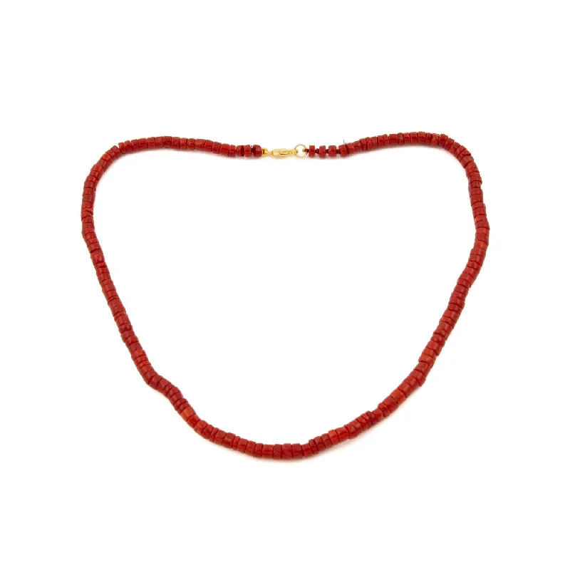 Akoya pearl necklaces-Red Coral Beaded Necklace