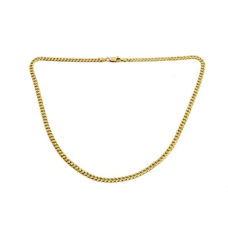 Soft shape necklaces-14k Yellow Gold Curb Link Chain Necklace