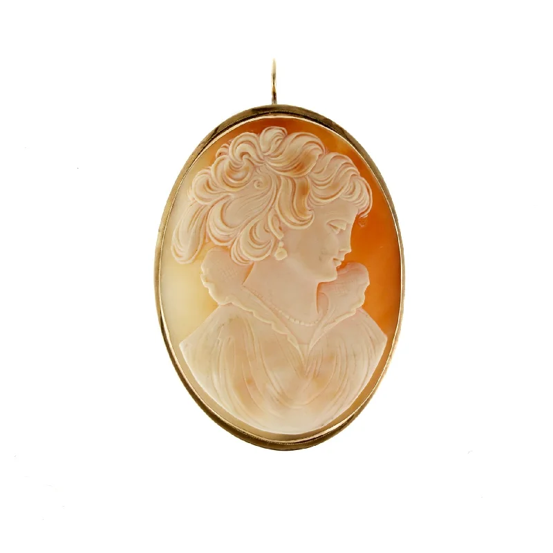 Stone cluster brooches-"Fair Lady" Cameo Brooch