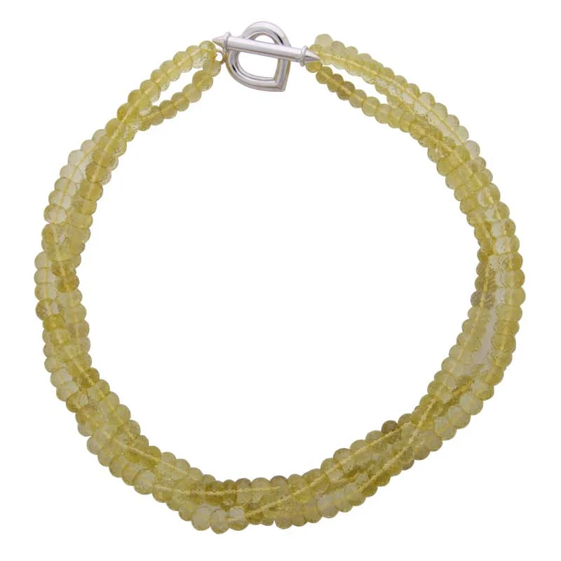 Flapper style necklaces-Toggle Necklace - Lemon Quartz  (23AS)