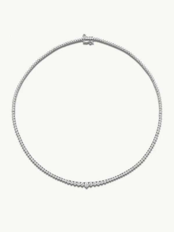 Trio birthstone necklaces-The Eternal by Marei Graduated Diamond Necklace, 6.625 CT