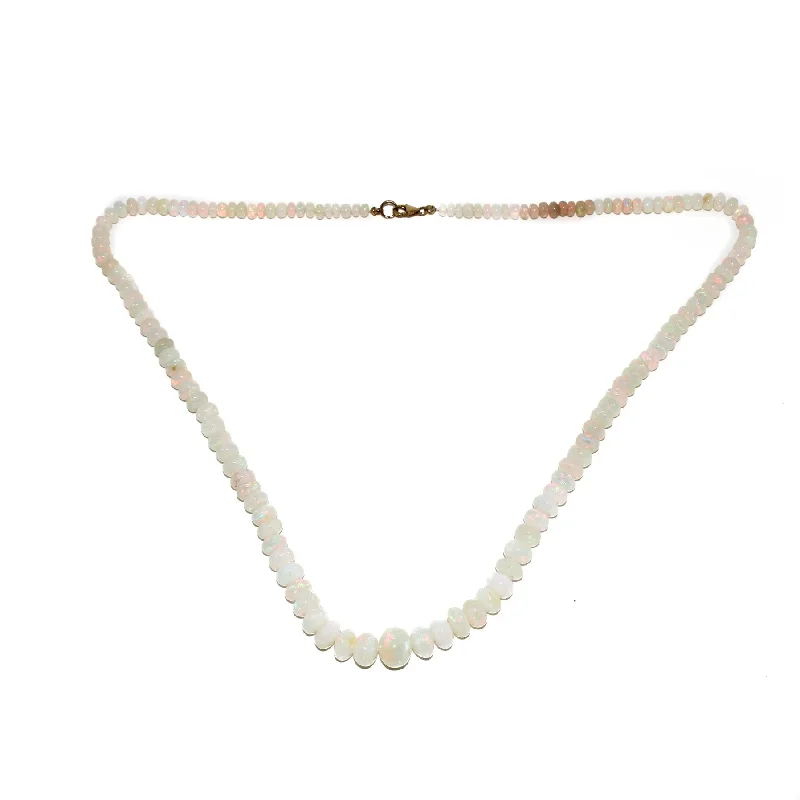 Satin weave necklaces-Graduated Ethiopian Opal Beaded Necklace (23)