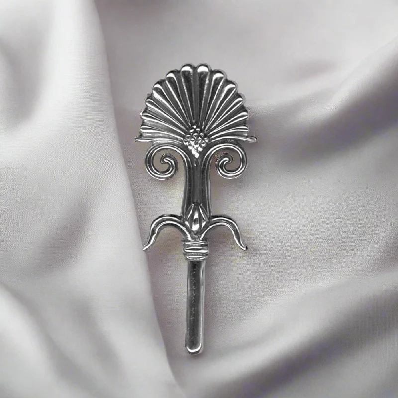 Sharp pin brooches-Greek Akrokeramo Brooch in Sterling Silver (K-89)