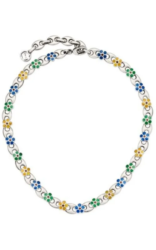 Heritage style necklaces-Blue Enamel Flower Necklace