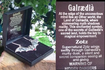 Raw wood necklaces-Zotz the Bat Necklace~ Gothic Galraedia Collection~ Hidden Dangers Amulet