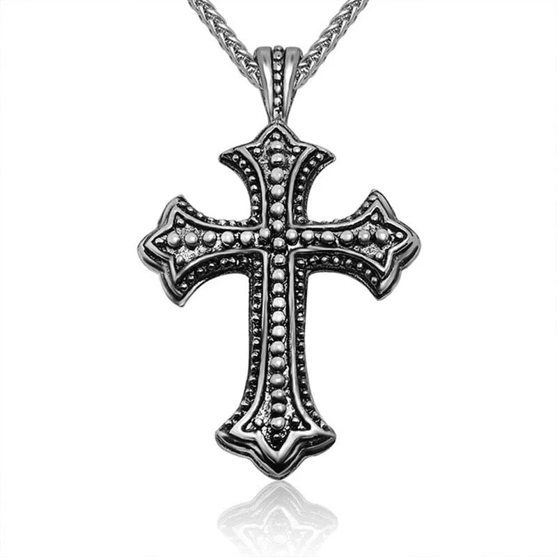 Old coin necklaces-Men's Punk Cross Pendant Necklace