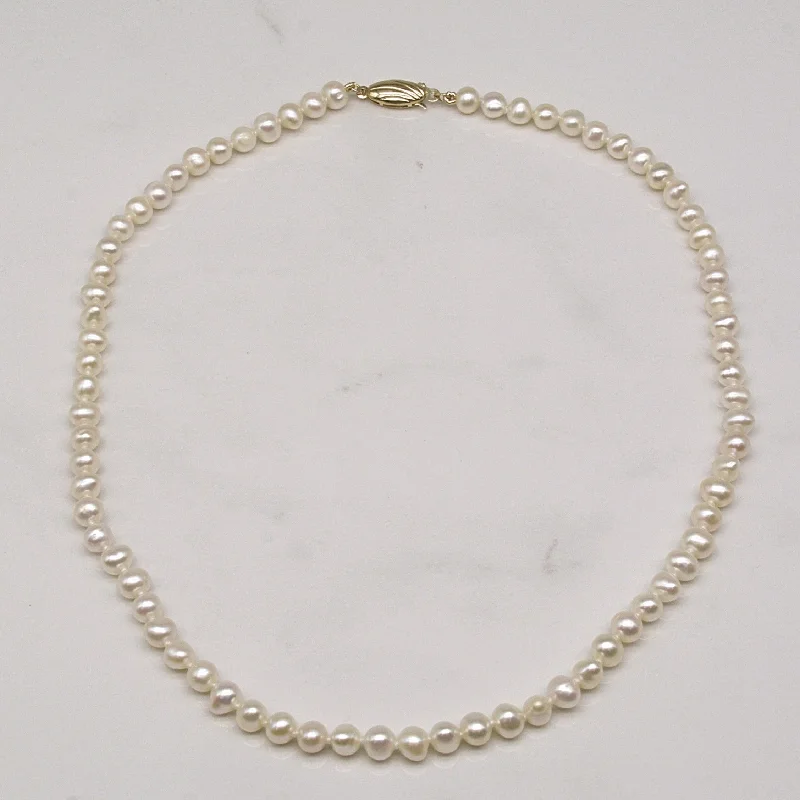 Glossy finish necklaces-Bespoke' Panache Pearl Necklace | 16" |