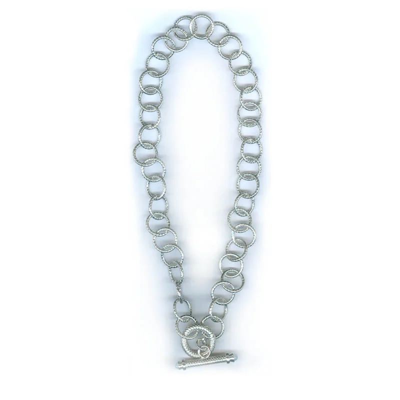 Braided link necklaces-Toggle Necklace - Chalcedony  (104AS)