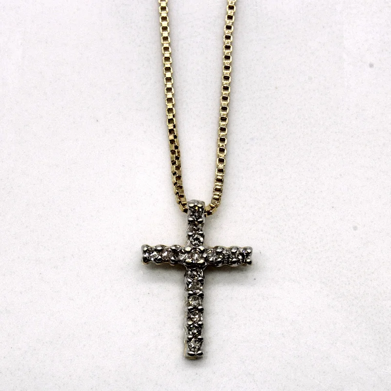 Ripple design necklaces-Diamond Cross Necklace | 0.08ctw | 18" |