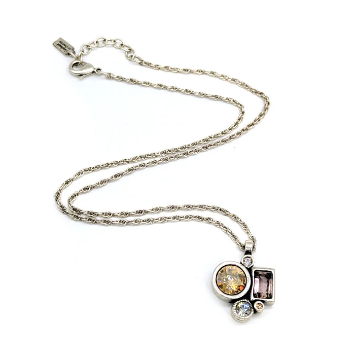 Box clasp necklaces-Truth Necklace by Patricia Locke - Champagne