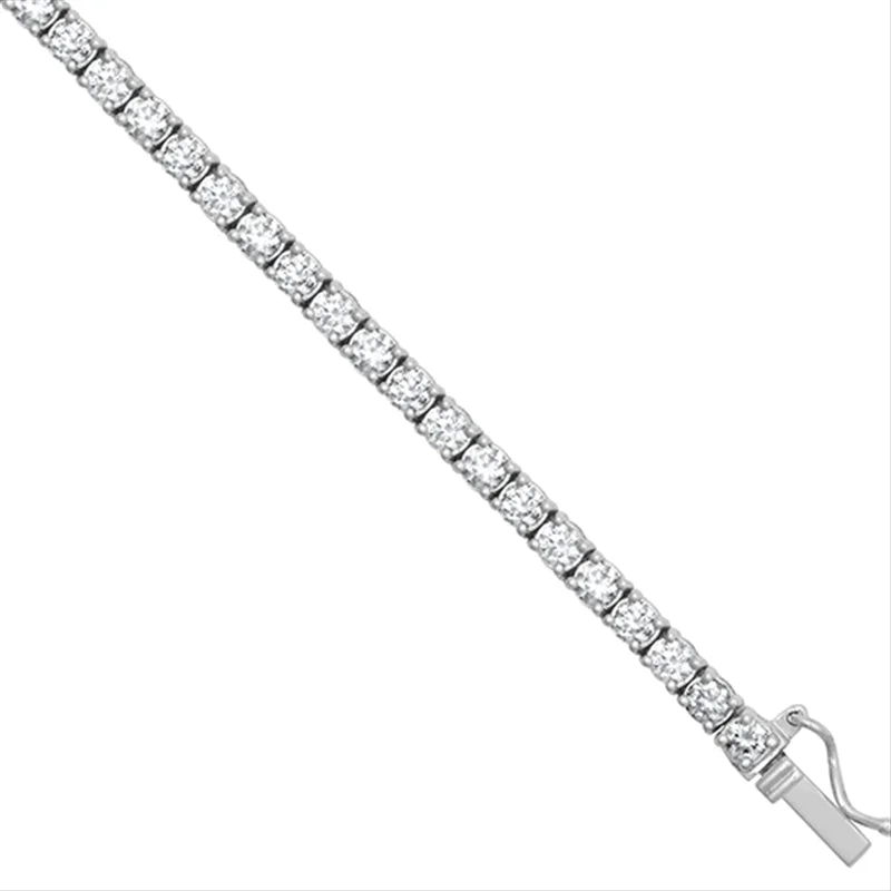 Heritage style necklaces-New 18ct White Gold 8.00ct Diamond 3mm Tennis Necklace 18"