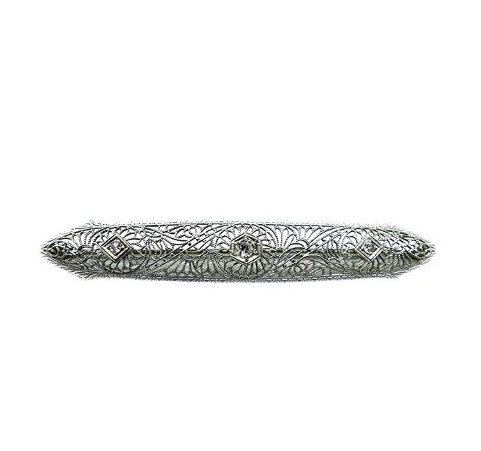 Soft shape brooches-American 1940s Diamond Bar Brooch