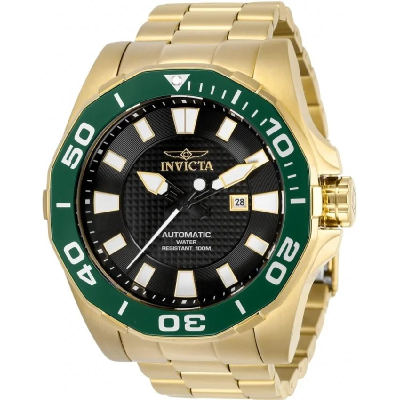 Crystal band watches-Invicta Men's 30516 Pro Diver Automatic Gold-Tone Stainless Steel Watch