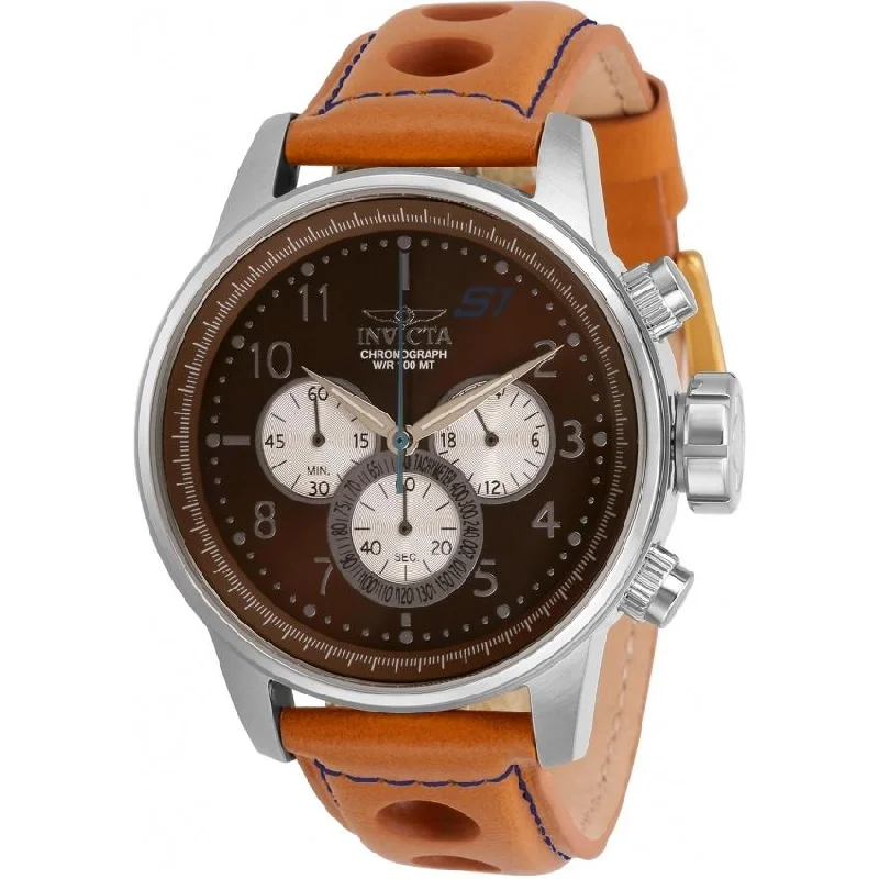 Airy strap watches-Invicta Men's 30916 S1 Rally Brown Leather Watch