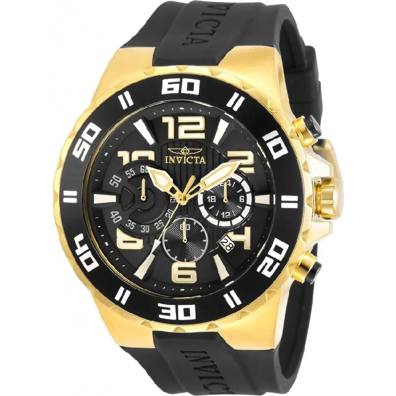 Rose gold dial watches-Invicta Men's 30939 Pro Diver Black Silicone Watch