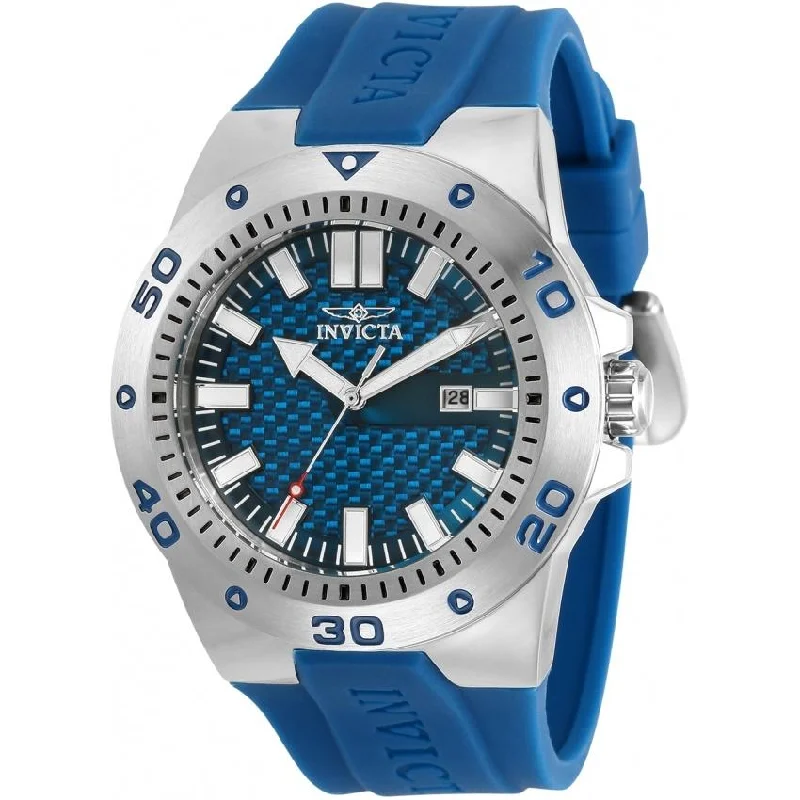 Crafted band watches-Invicta Men's 30960 Pro Diver Blue Silicone Watch