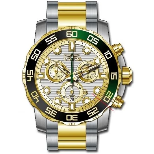 Lotus dial watches-Invicta Men's 31291 Pro Diver Gold-Tone and Silver Stainless Steel Watch