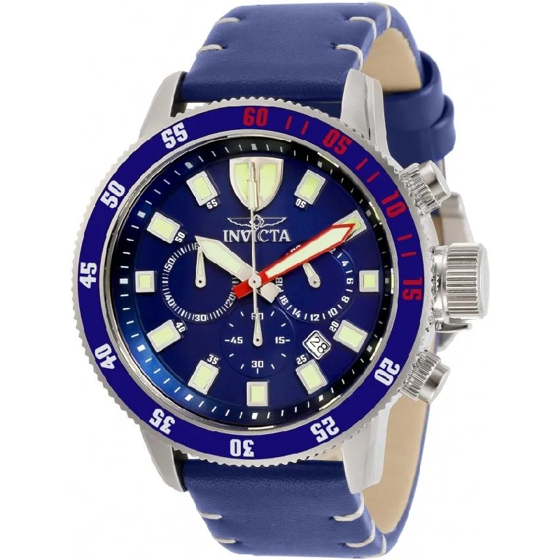 Solar face watches-Invicta Men's 31396 I-Force Blue Leather Watch