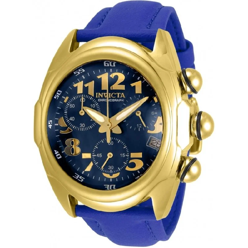 Crystal trim watches-Invicta Men's 31407 Lupah Blue Polyurethane Watch