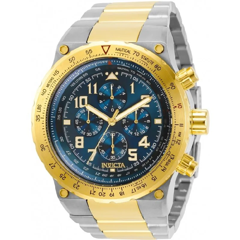 Square face watches-Invicta Men's 31561 Aviator Stainless Steel Watch