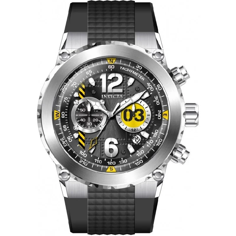 Wave dial watches-Invicta Men's 31579 Aviator Black Silicone Watch