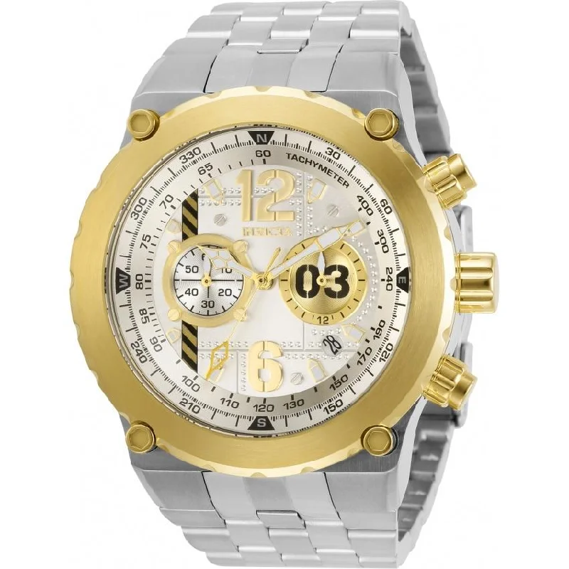 Crystal band watches-Invicta Men's 31591 Aviator Stainless Steel Watch