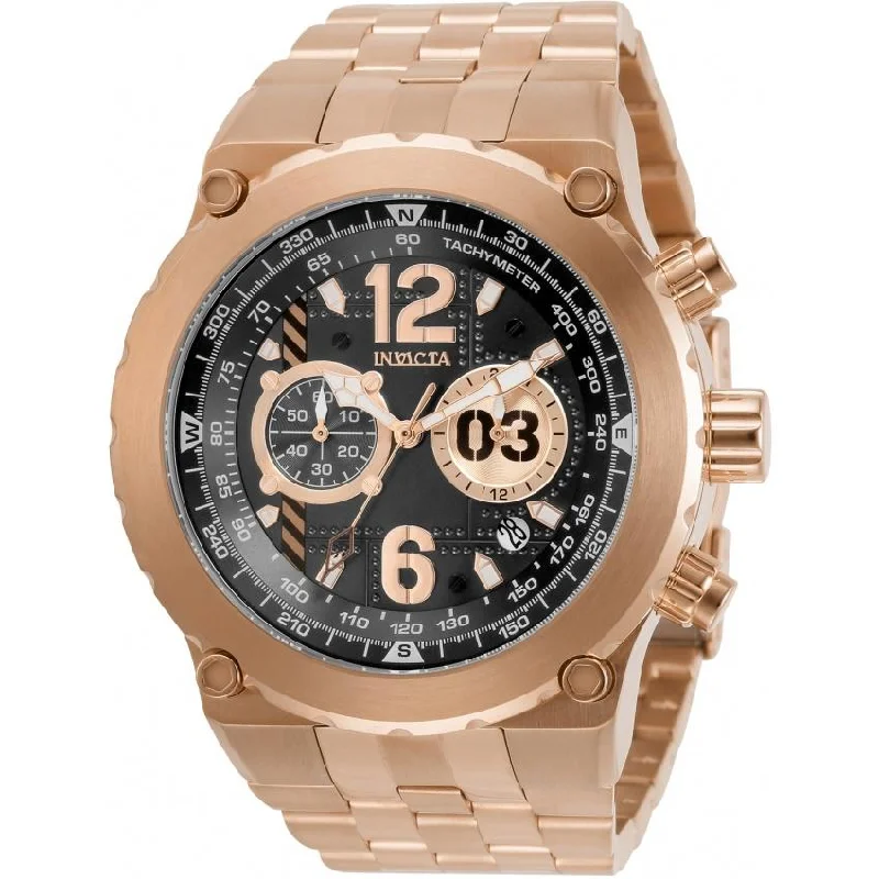 Satin finish watches-Invicta Men's 31593 Aviator Rose-Tone and Silver Stainless Steel Watch