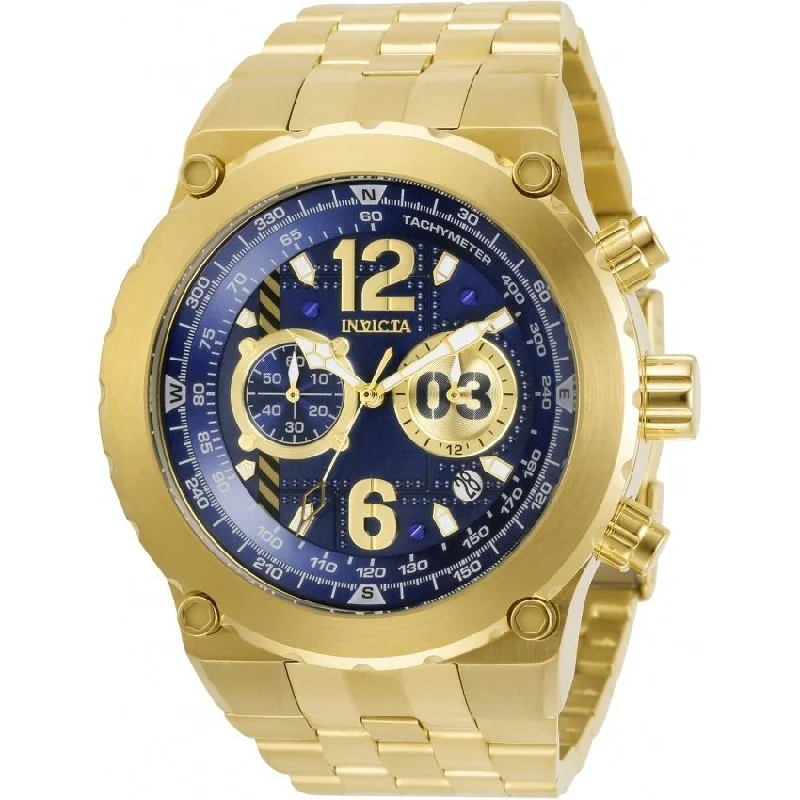 Mesh strap watches-Invicta Men's 31595 Aviator Gold-Tone and Silver Stainless Steel Watch