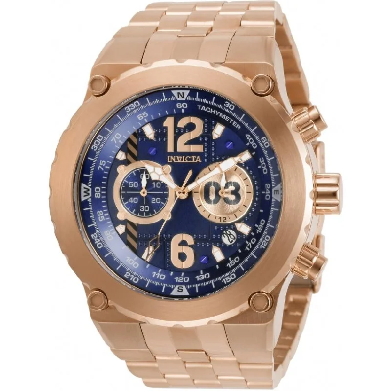 Lotus face watches-Invicta Men's 31596 Aviator Rose-Tone and Silver Stainless Steel Watch