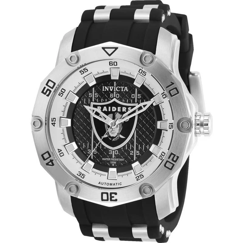 Oval stone watches-Invicta Men's 32029 NFL Raiders Automatic Green Silicone Watch