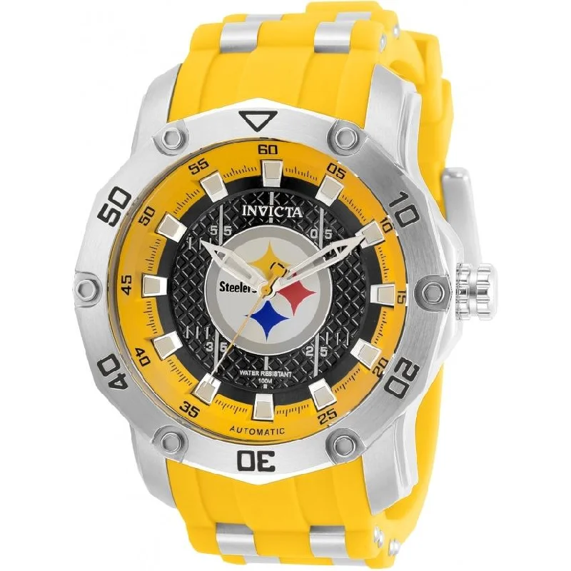 Art band watches-Invicta Men's 32031 NFL Steelers Automatic Green Silicone Watch