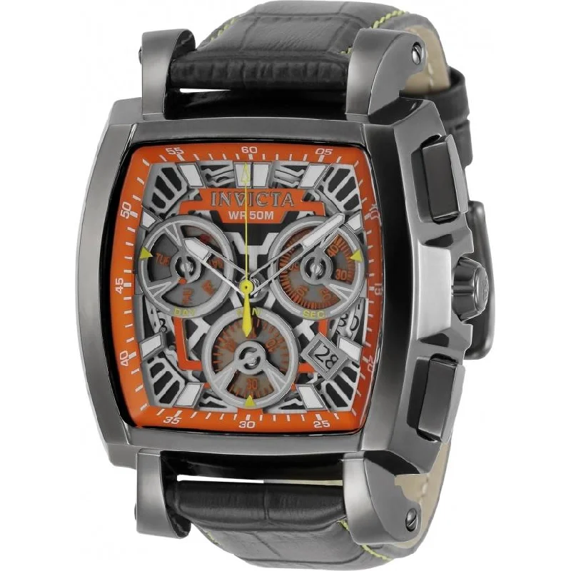 High-end diamond watches-Invicta Men's 32165 Cuadro Grey Leather Watch