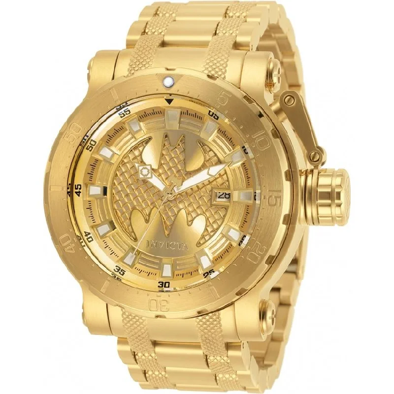 Lotus dial watches-Invicta Men's 32190 DC Comics Batman Automatic Gold-Tone Stainless Steel Watch