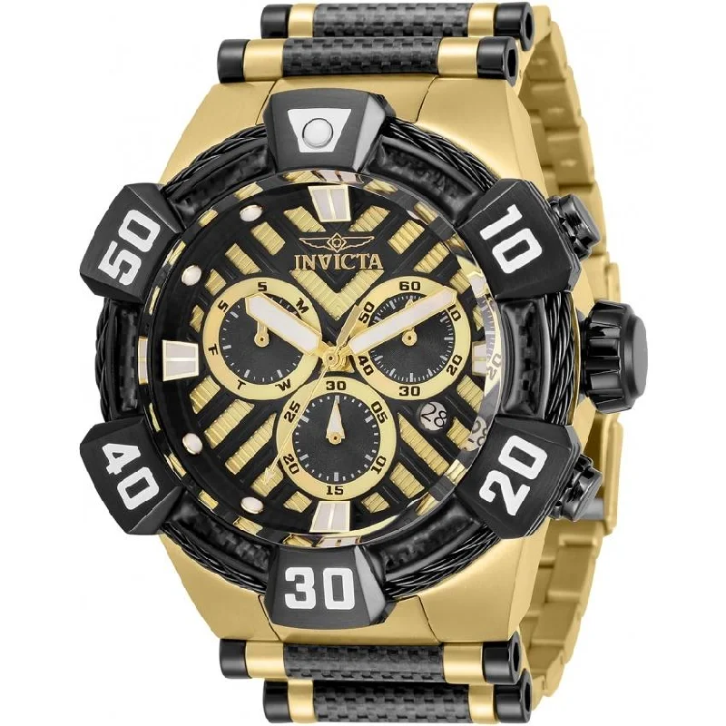 Fine strap watches-Invicta Men's 32282 Bolt Gold-Tone and Black Inserts Stainless Steel Watch