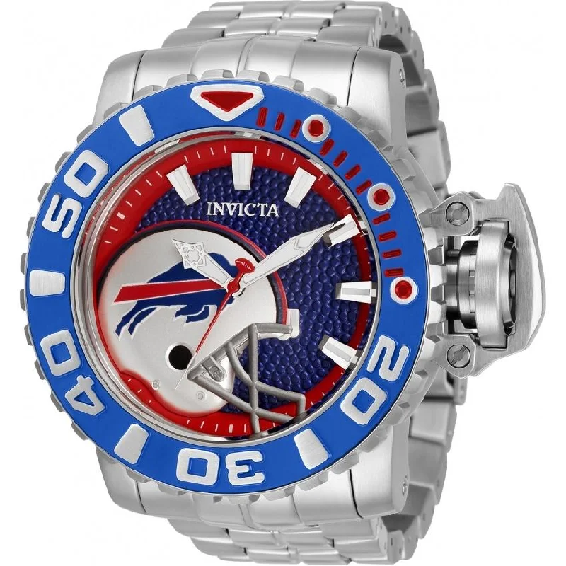 Fine metal watches-Invicta Men's 32999 NFL Bills Automatic Stainless Steel Watch