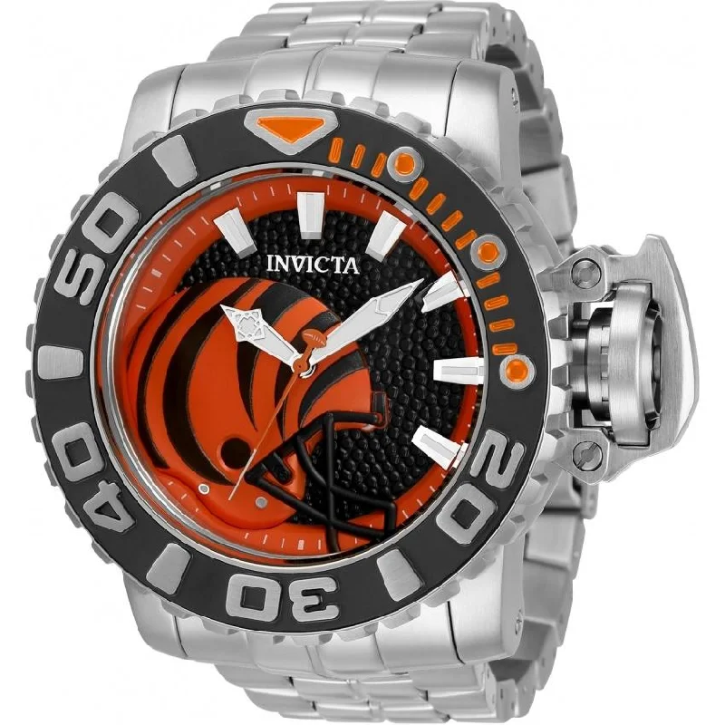 High-end diamond watches-Invicta Men's 33002 NFL Bengals Automatic Stainless Steel Watch